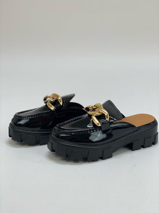 Loaf You- Platform Black Loafers