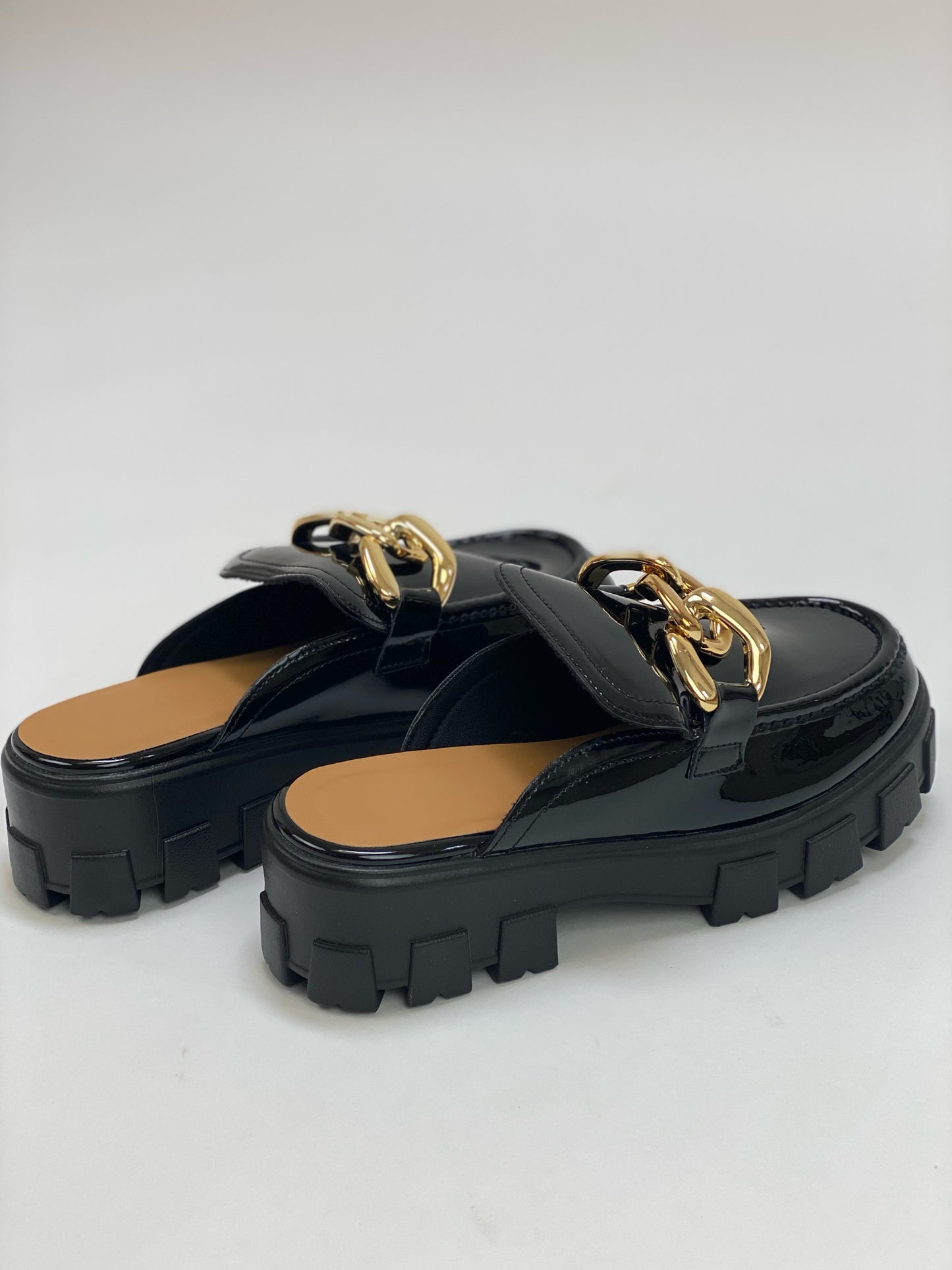 Loaf You- Platform Black Loafers