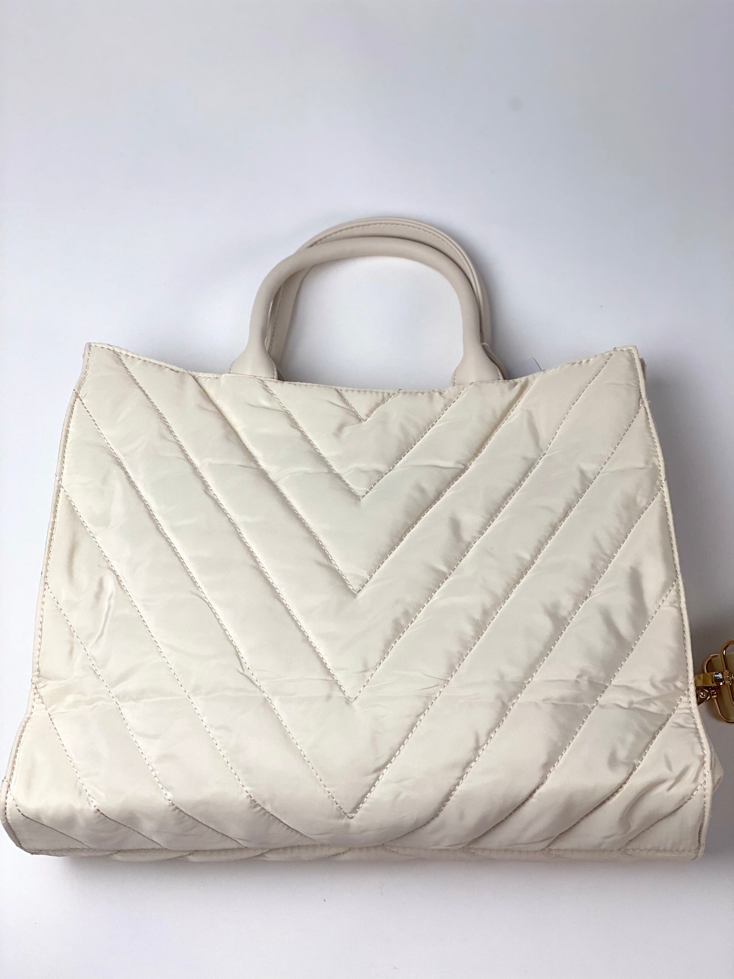 Puffer Tote- Cream