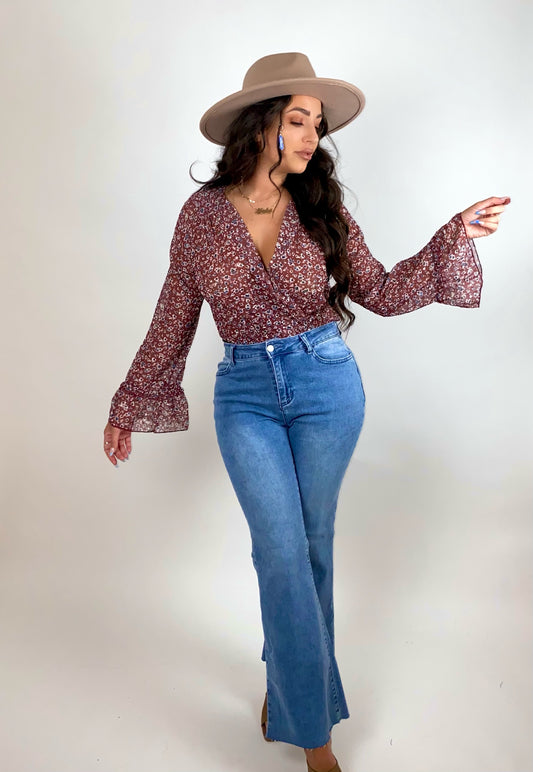 Falling For You Brown Bodysuit