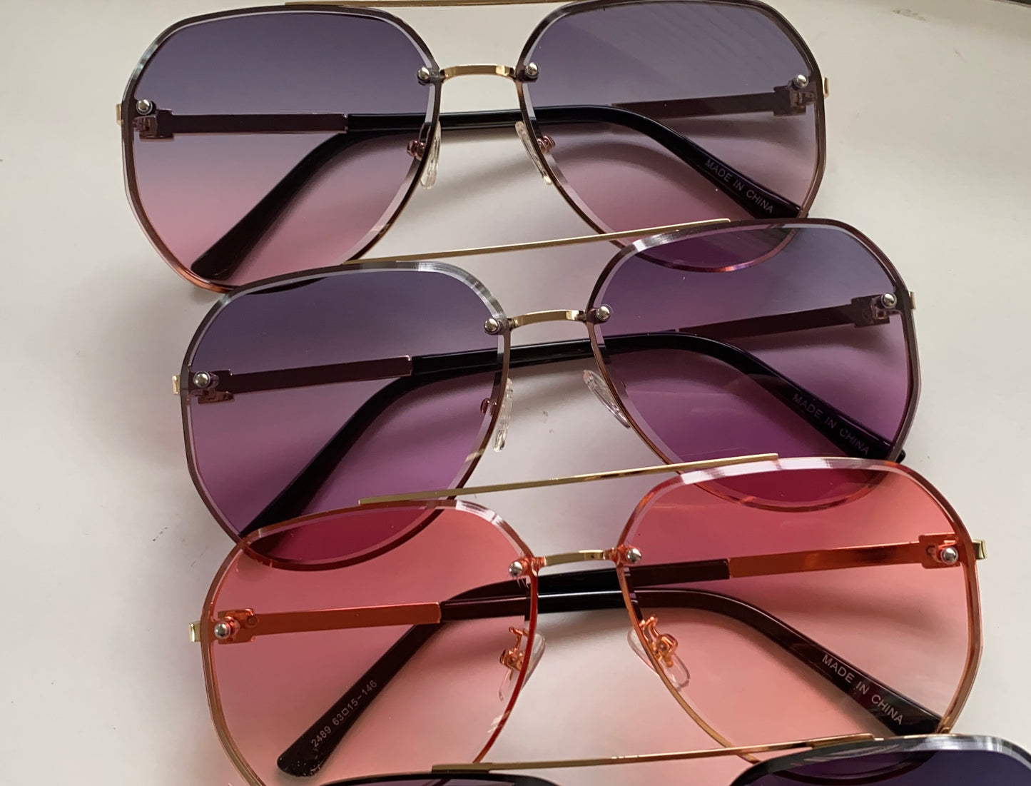 Glamorous Sunglasses -Black to Pink