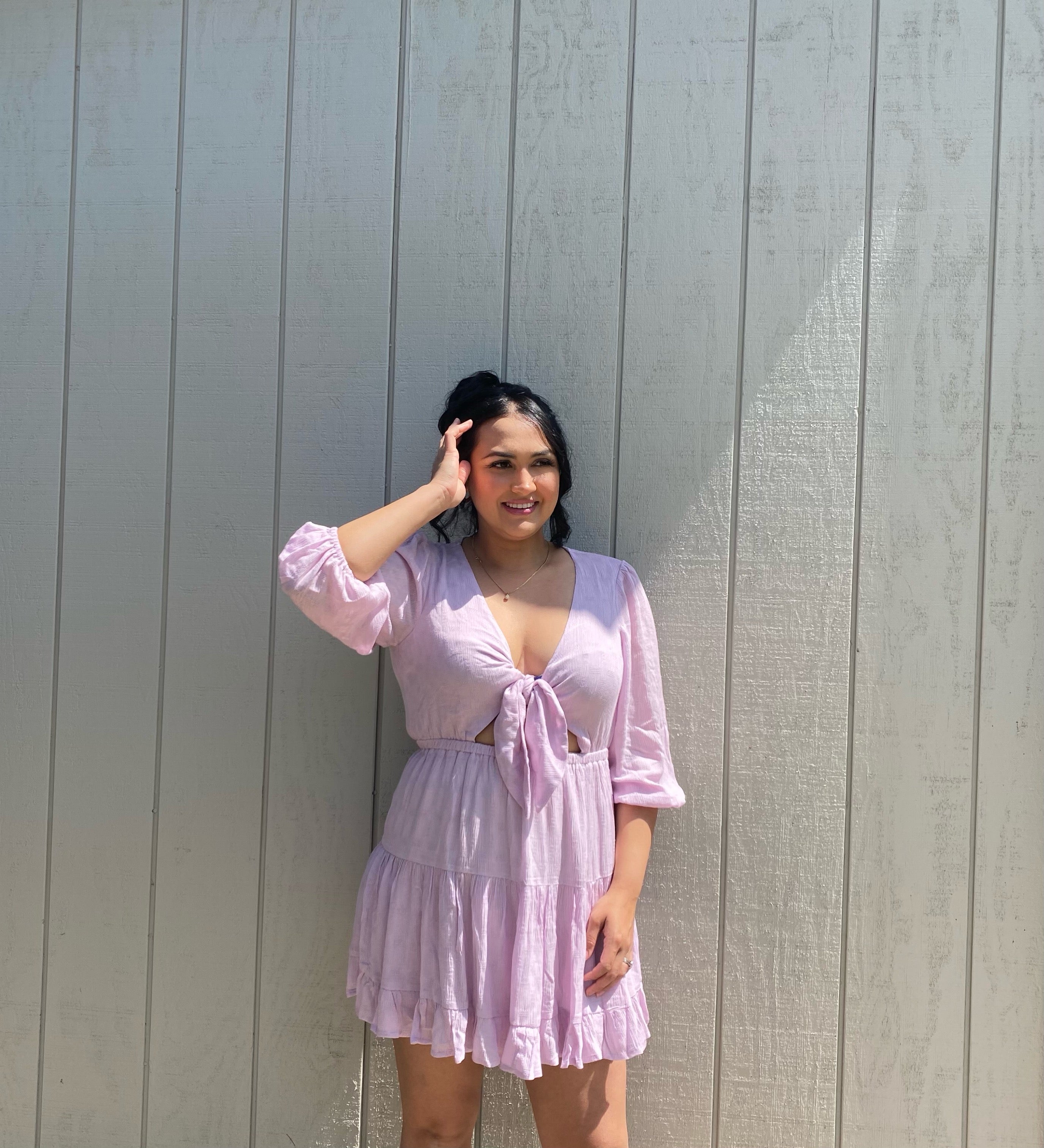 Lilac Ruffle Dress – CleoBelle's Boutique